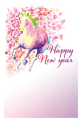 フルカラー年賀状印刷デザイン　１００