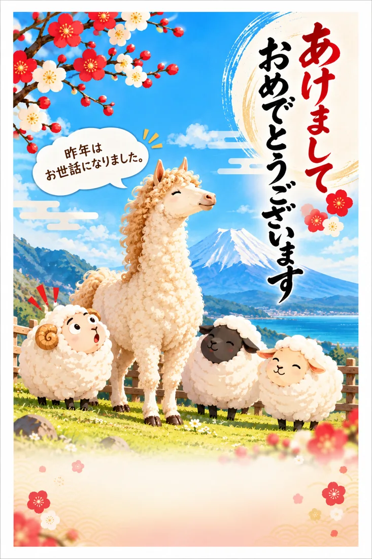 2027年年賀状デザイン sheep