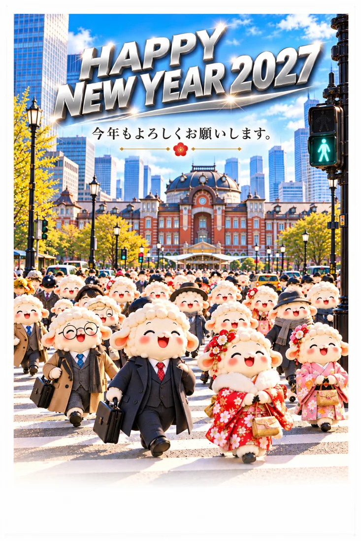 2027年年賀状デザイン tokyo