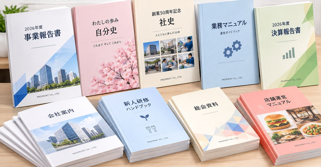 レザック表紙を使用した無線綴じ製本の冊子例